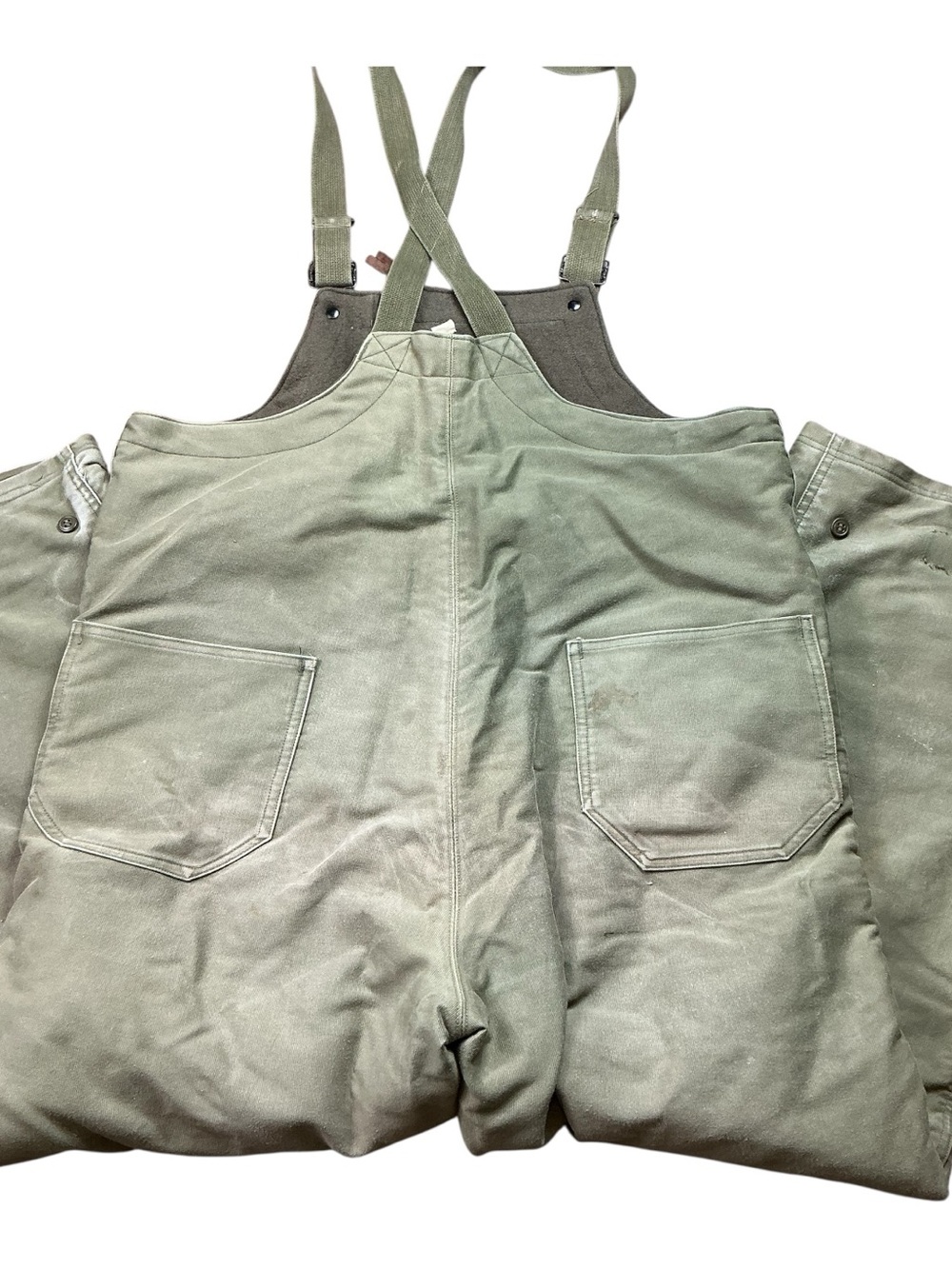 Vintage US Navy drab green wool lined Cold Weather Deck Coveralls WWII USA